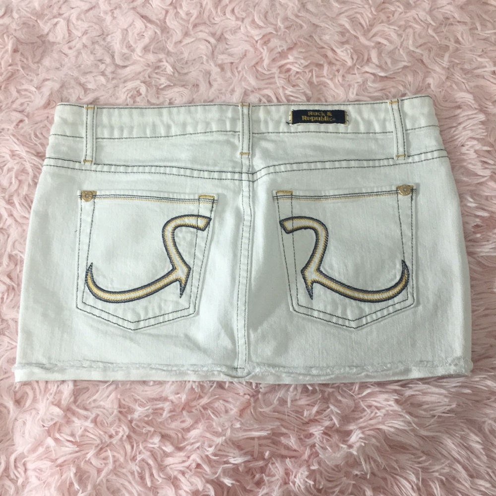 Rock & Republic White Denim Miniskirt